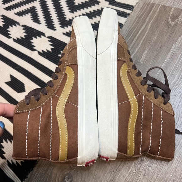 Vans Sk8 Hi 38 Deco Painted Floral Brown Sneakers Men’s 6.5 Women’s 8 - Picture 7 of 9